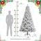 Glitzhome® 7.5ft Pre-Lit Flocked Full Spruce Artificial Christmas Tree, Warm White LED Lights